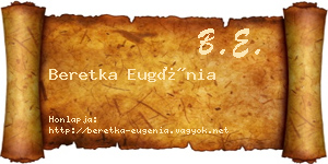 Beretka Eugénia névjegykártya